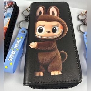 Cute Labubu✨🤎🖤Character Black Wallet